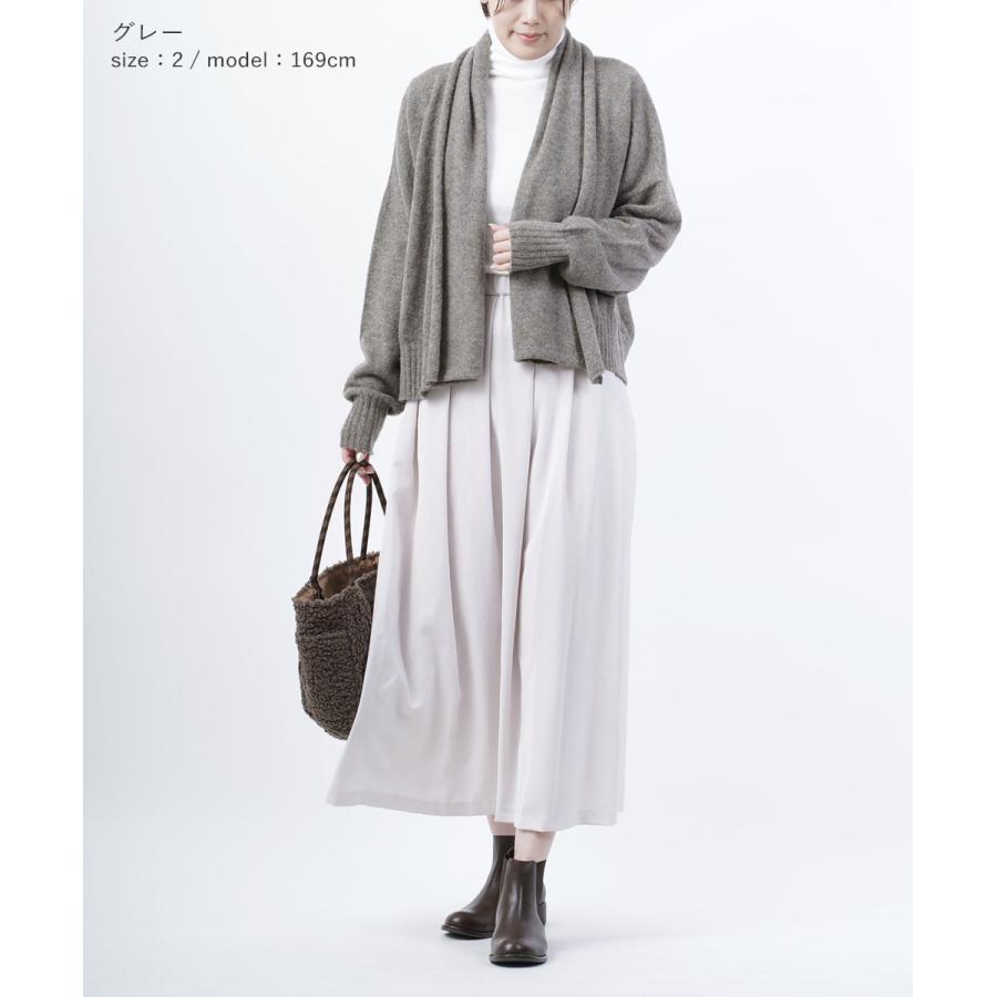 ファクトリー ヤク ショート丈 ローブカーディガン FACTORY レディース