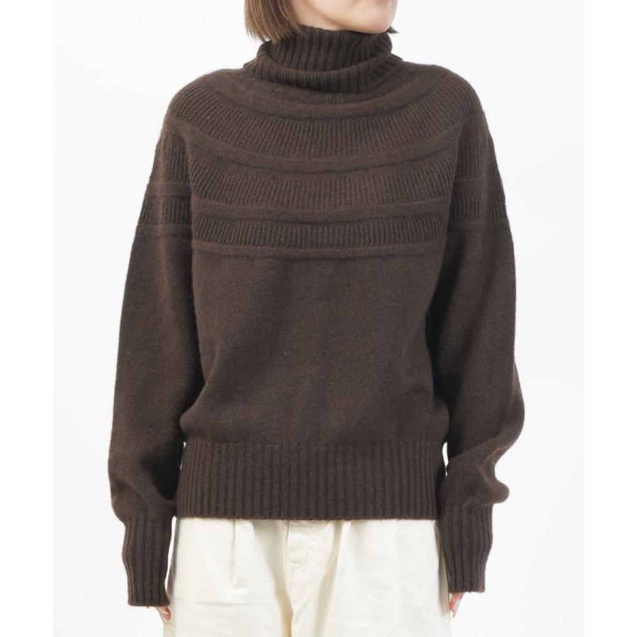 ファクトリー ヤク レース柄オフタートルセーター FACTORY