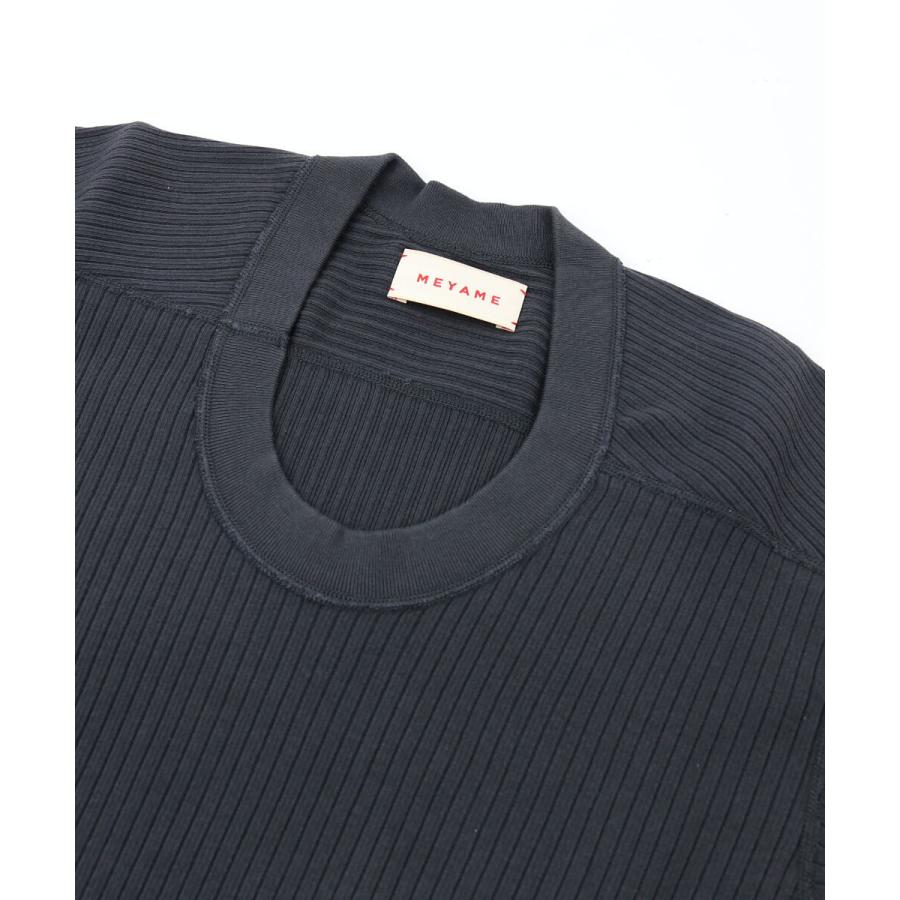 MEYAME リブカットソー メヤメ リブプルオーバー リブカットソー OBLONG NECK SHORT SLEEVE