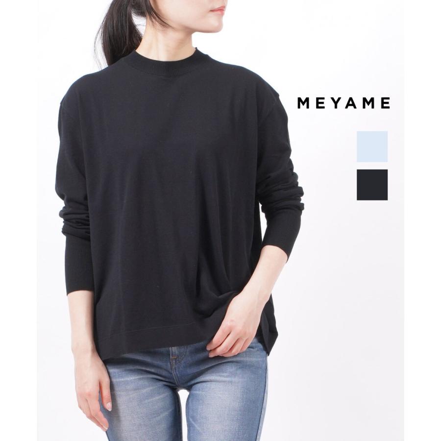 メヤメ ニットプルオーバー COTTON KNIT LONG SLEEVE TEE コットン  