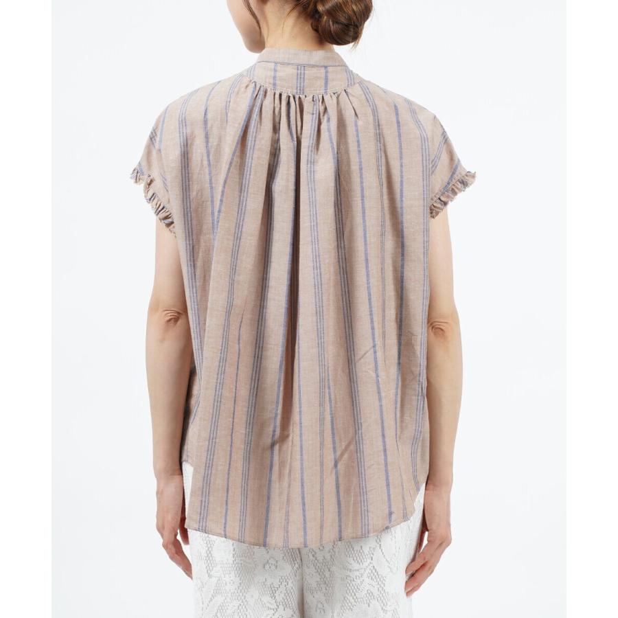 MANON（マノン） ストライプアミカルシャツ ブラウス FRILL SLEEVE