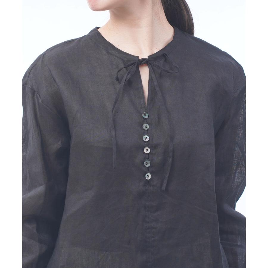 MANON（マノン） リネン プルオーバーリボンブラウス レディース 国内