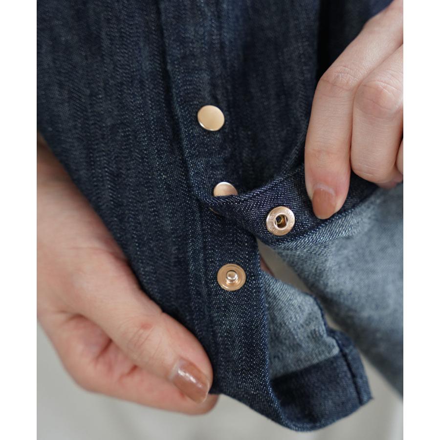 MANON（マノン） DENIM V-NECK SHIRING SHIRT MANON レディース 国内