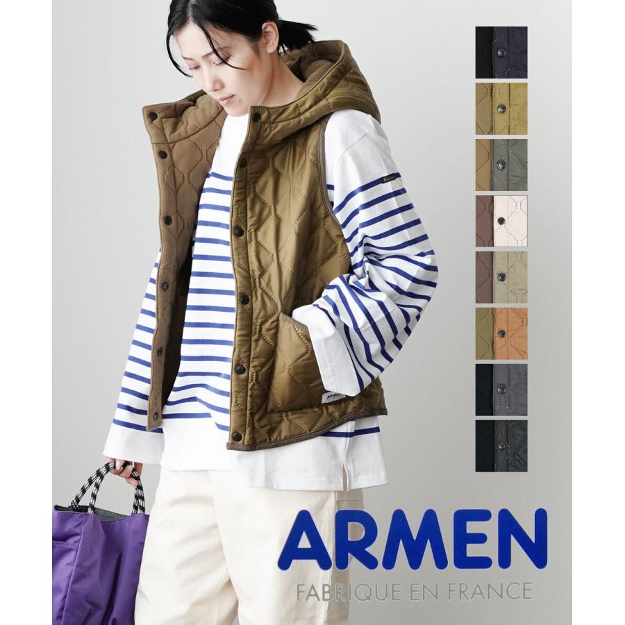 ARMEN アーメン フードベスト キルティングベスト レディース ARMEN アーメン フードベスト キルティングベスト レディース