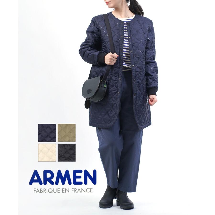 アーメン  ノーカラーコート ARMEN アーメン キルティング ノーカラー ロングコート