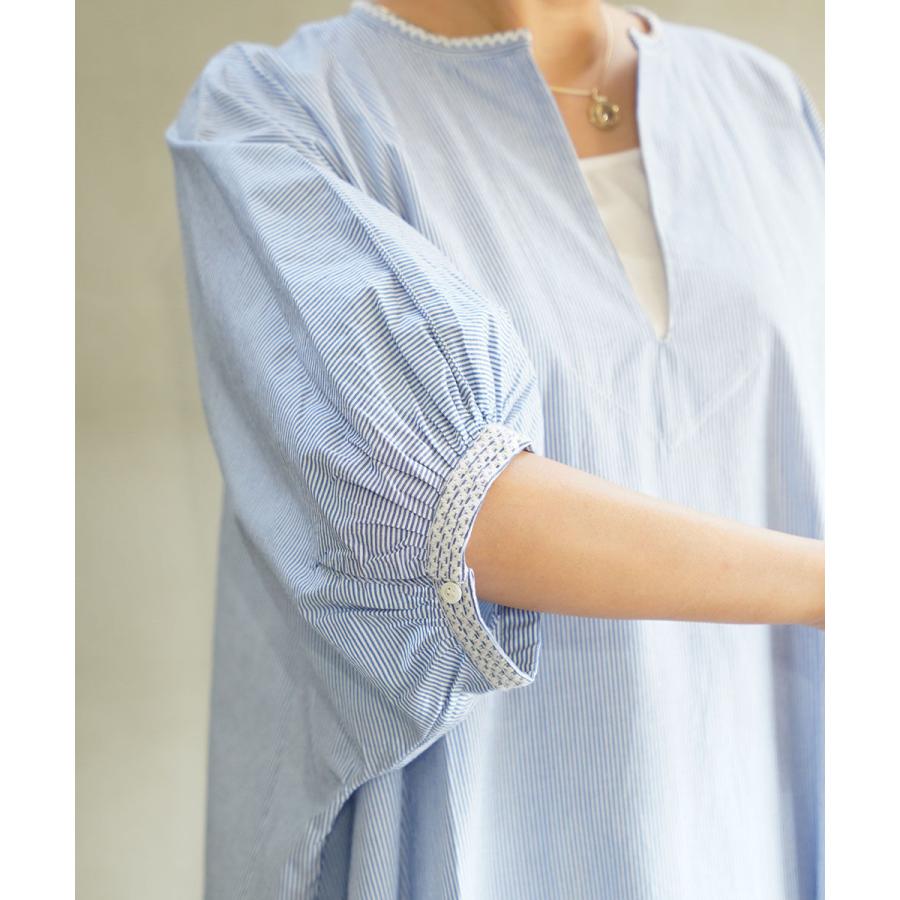 インディアインダストリー 刺繍 シャツワンピース INDIA INDUSTRY