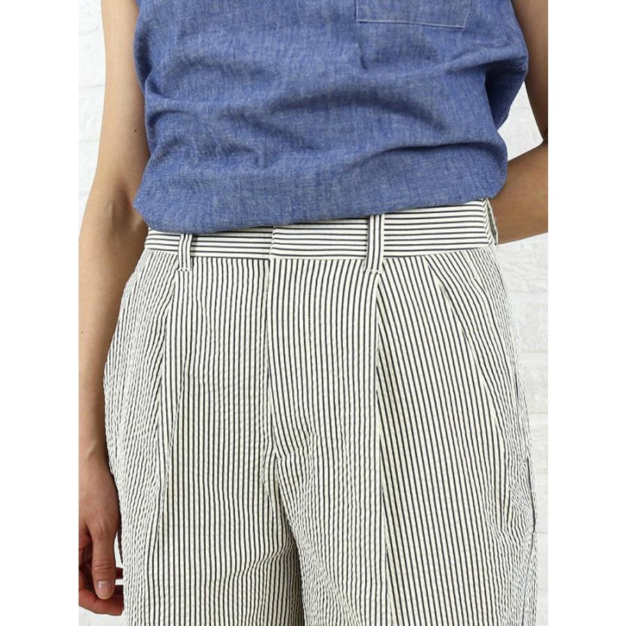 NIMES（ニーム） コットン レーヨン サッカーストライプ タック入り