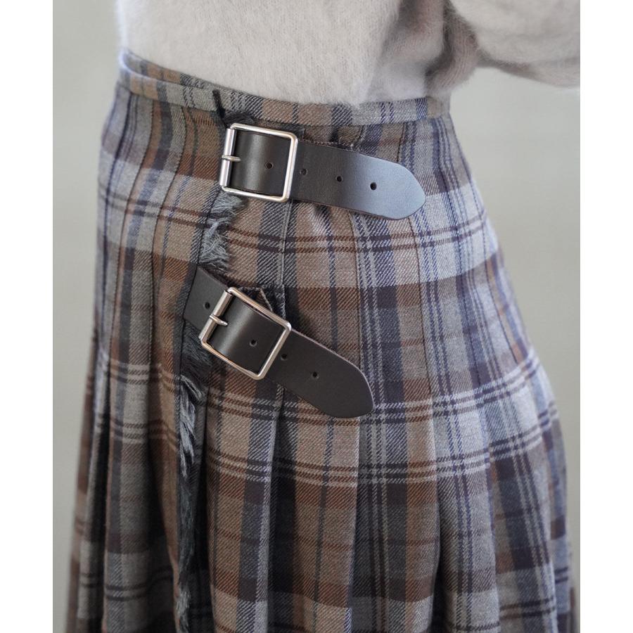 最終値下　O’NEIL OF DUBLIN ラッププリーツマキシスカート　M O'NEIL of DUBLIN（オニールオブダブリン） ウーステッドウール ロー