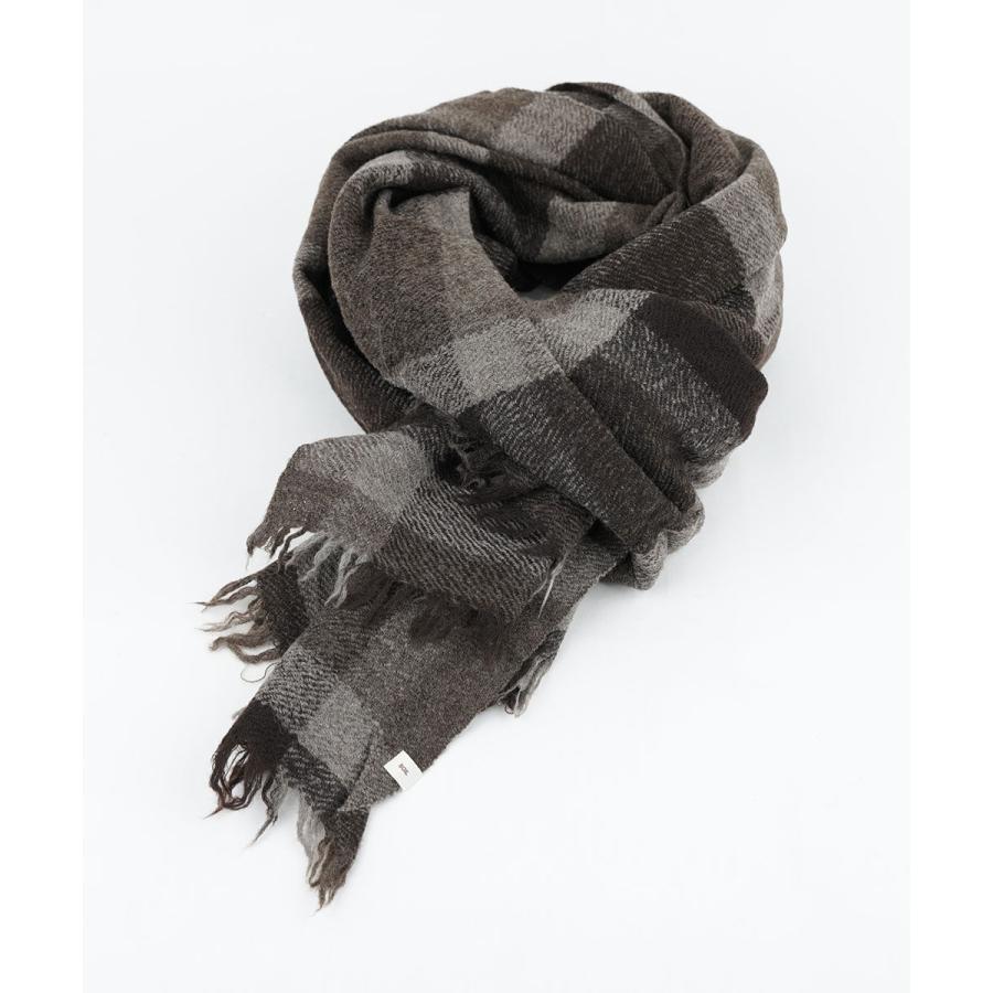 SOIL boiled  wool check stole未使用品 SOIL(ファッション) ソイル BOILED WOOL BIG CHECK STOLE SOIL