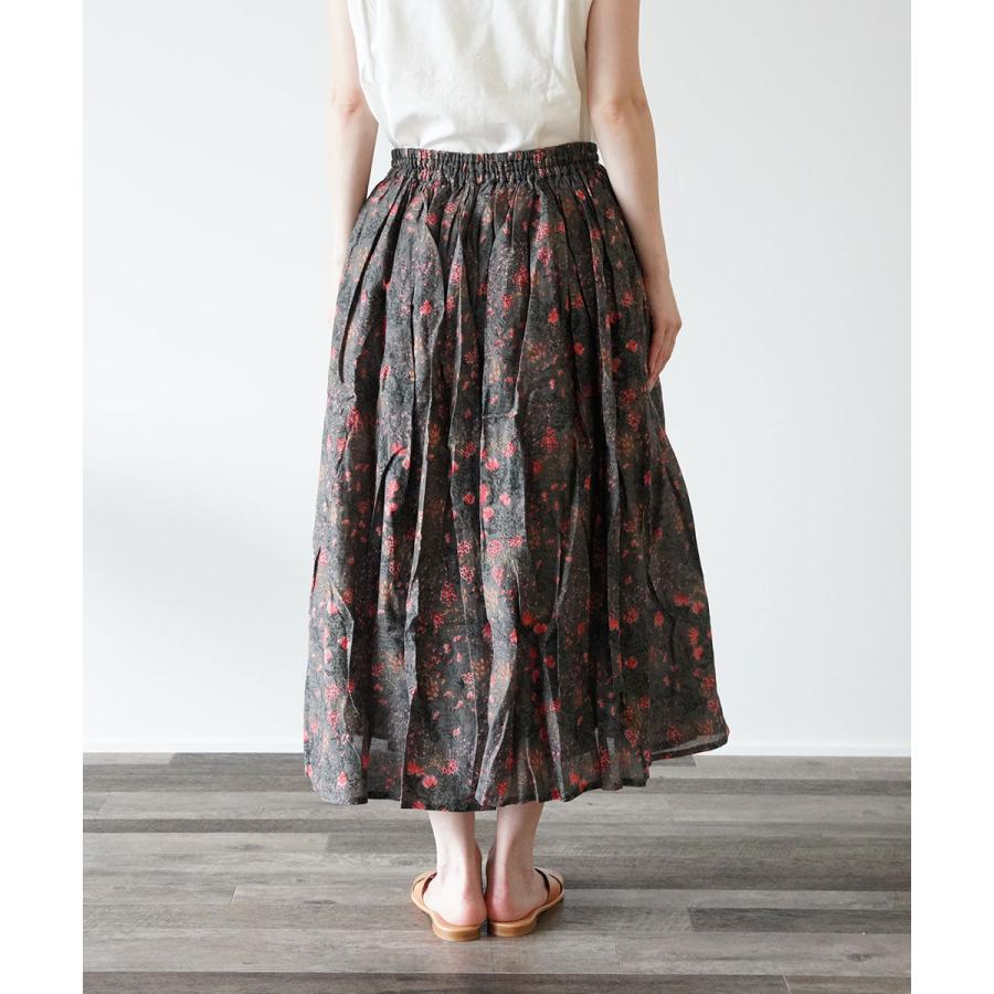 ソイル ギャザースカート 花柄スカート フレアスカート CO SILK FLOWER PRINT GATHERED SKIRT SOIL レディース 国内正規品｜etre｜11