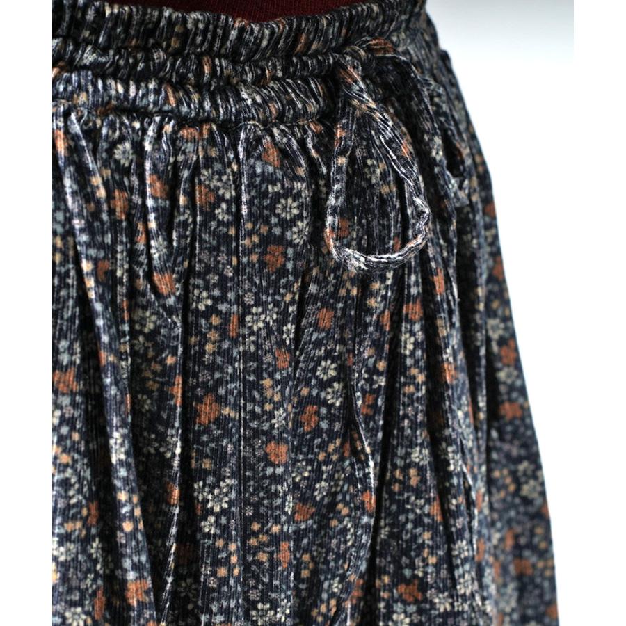 SOIL（ソイル） スカート CORDUROY SMALL FLOWER PRINT GATHERED SKIRT