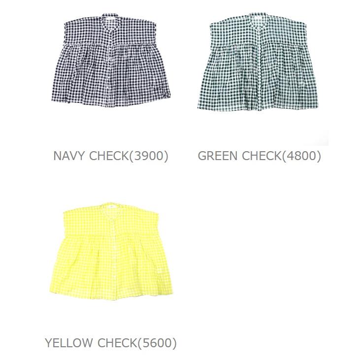 タンタン購入(maison de soil) ドビーチェックフレンチスリーブ SOIL（ソイル） フレンチスリーブシャツ FANCY GINGHAM CHECK BANDED