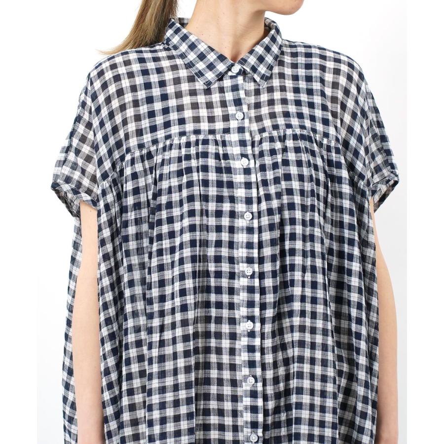 SOIL（ソイル） シャツワンピース FANCY GINGHAM CHECK GATHERED DRESS