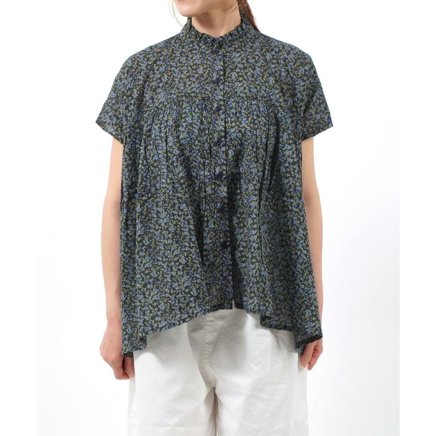 Soilソイル 別注コットン100％ 小花柄フリルギャザーシャツ ブラウス SOIL（ソイル） フリルカラーシャツ レディース 国内正規品 爆買
