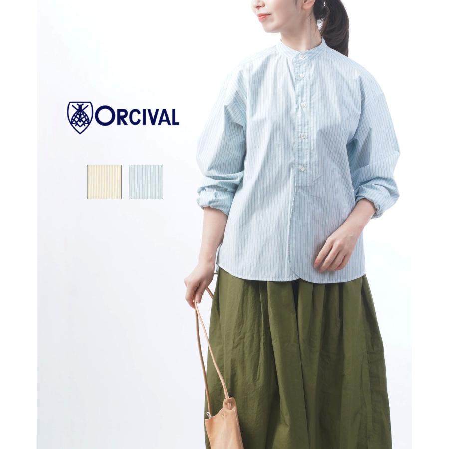 ORCIVAL 丸襟ストライプシャツ ORCIVAL（オーシバル） オーチバル・オーシバル レギュラーカラー