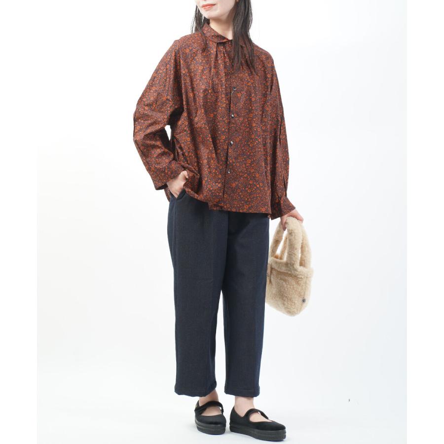 美品　ヌーベル ドゥ パラディ◆ フラワーローンブラウス 花柄 ゆったり 長袖 美品 ヌーベル ドゥ パラディ◇ フラワーローンブラウス 花柄