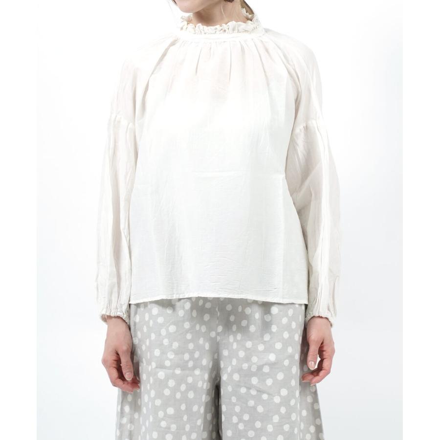 ROBE de PEAU（ローブデポー） フリルネックブラウス ギャザーブラウス 