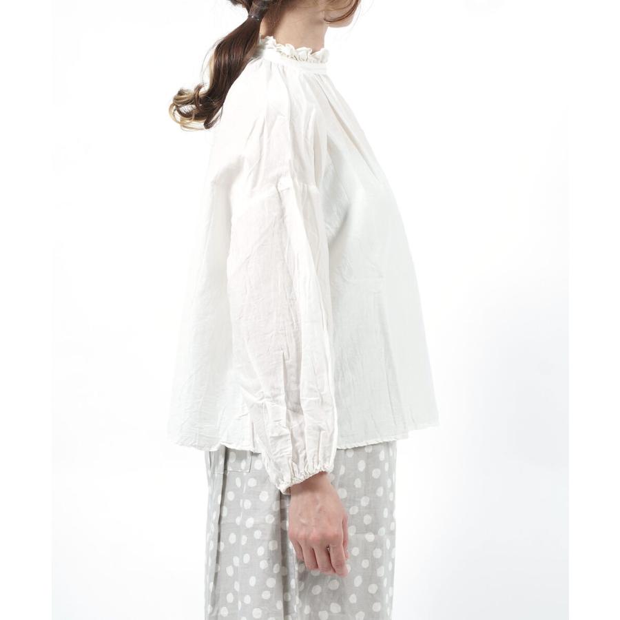 ROBE de PEAU ローブデポー フリルネックブラウス ギャザーブラウス 