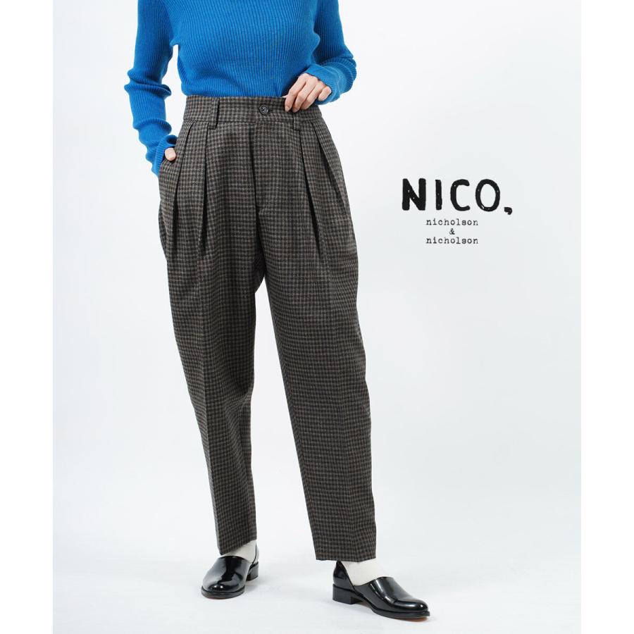 ニコルソンアンドニコルソン チェックウールパンツ