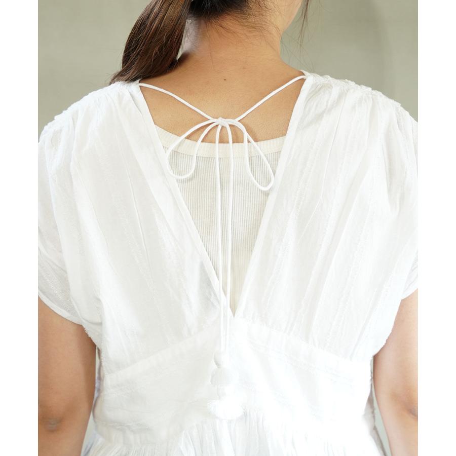 ノーメント Vネックギャザーブラウス normment 2025秋冬新作