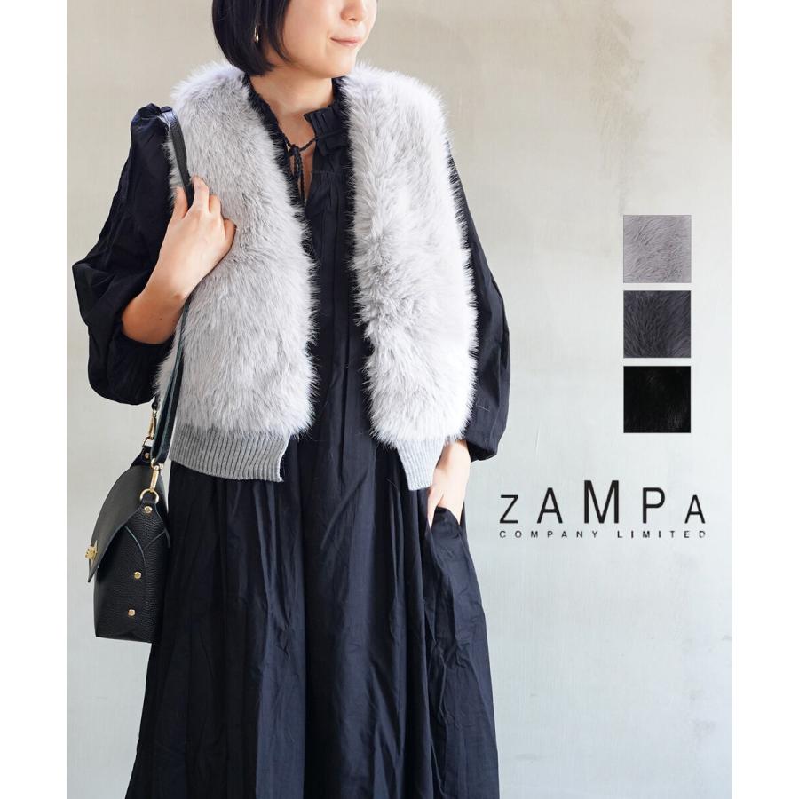 ZAMPA（ザンパ） Aヤーン＋フェイクファー切替ジレ レディース 国内