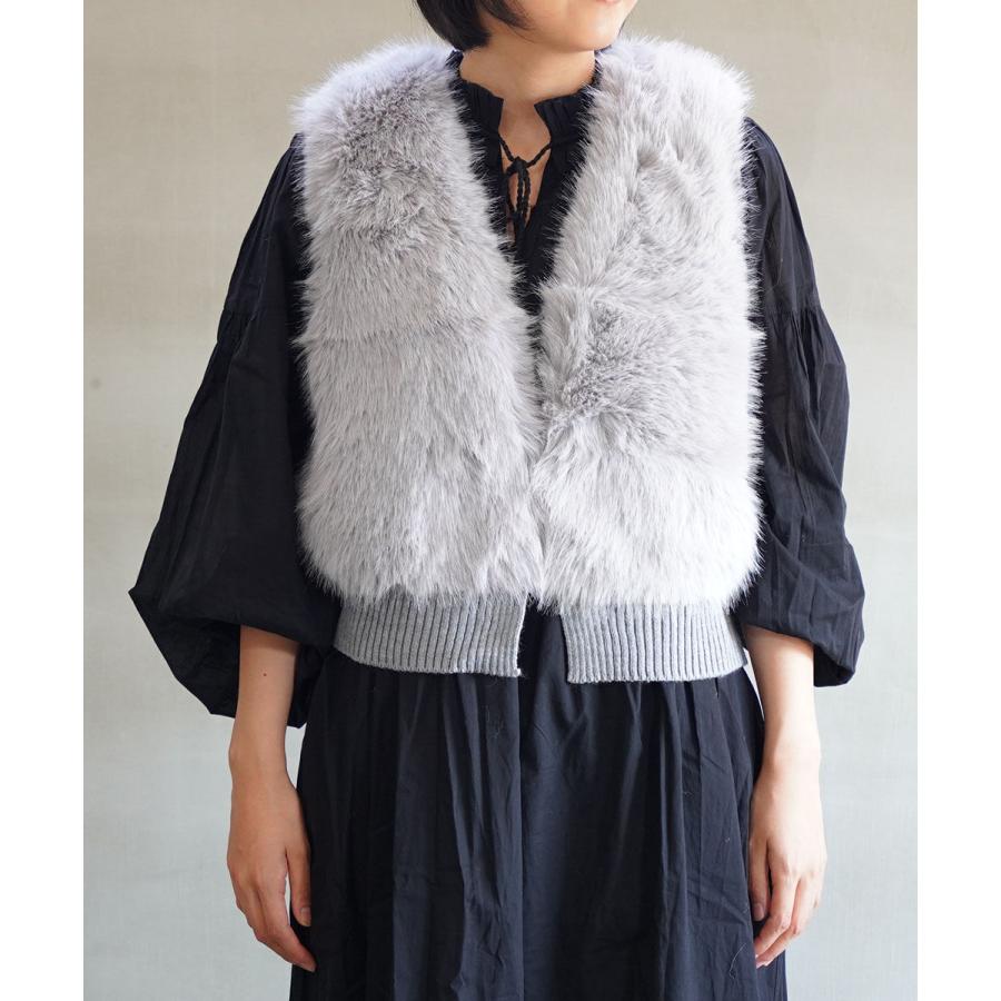 ZAMPA（ザンパ） Aヤーン＋フェイクファー切替ジレ レディース 国内