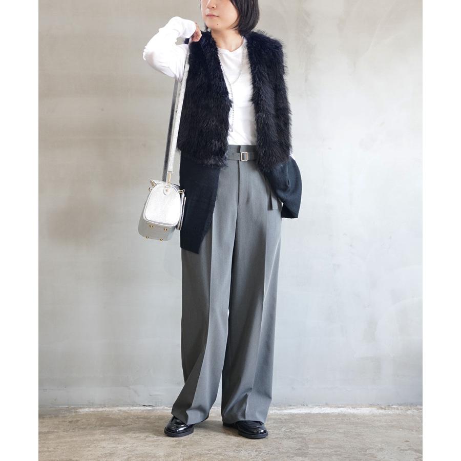 ZAMPA（ザンパ） Aヤーン＋フェイクファー切替 ロングジレ レディース