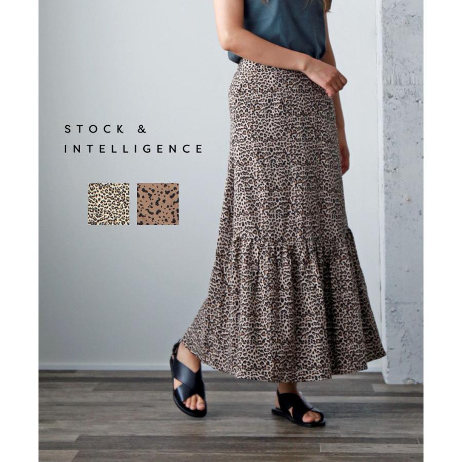 ストックアンドインテリジェンス レオパード×ダルメシアン柄 マーメイドスカート STOCK&INTELLIGENCE SAI23-0033 国内正規品 220209 ストックアンドインテリジェンス レオパード×ダルメシアン柄
