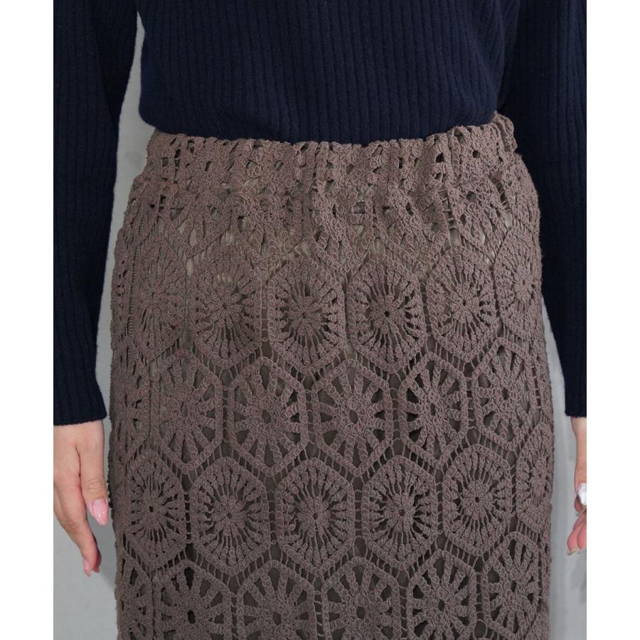 ストックアンドインテリジェンス クロシェレースタイトスカート STOCK&INTELLIGENCE SAI45-0251 国内正規品 220209 ストックアンドインテリジェンス クロシェレースタイトスカート