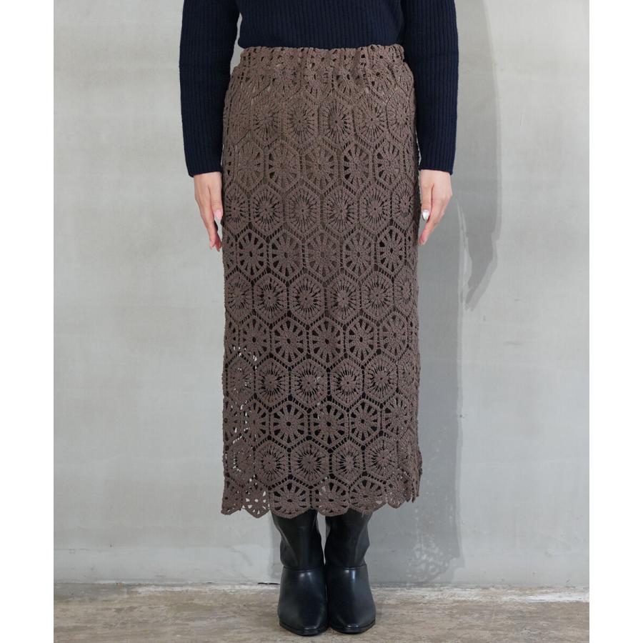 ストックアンドインテリジェンス クロシェレースタイトスカート STOCK&INTELLIGENCE SAI45-0251 国内正規品 220209 ストックアンドインテリジェンス クロシェレースタイトスカート