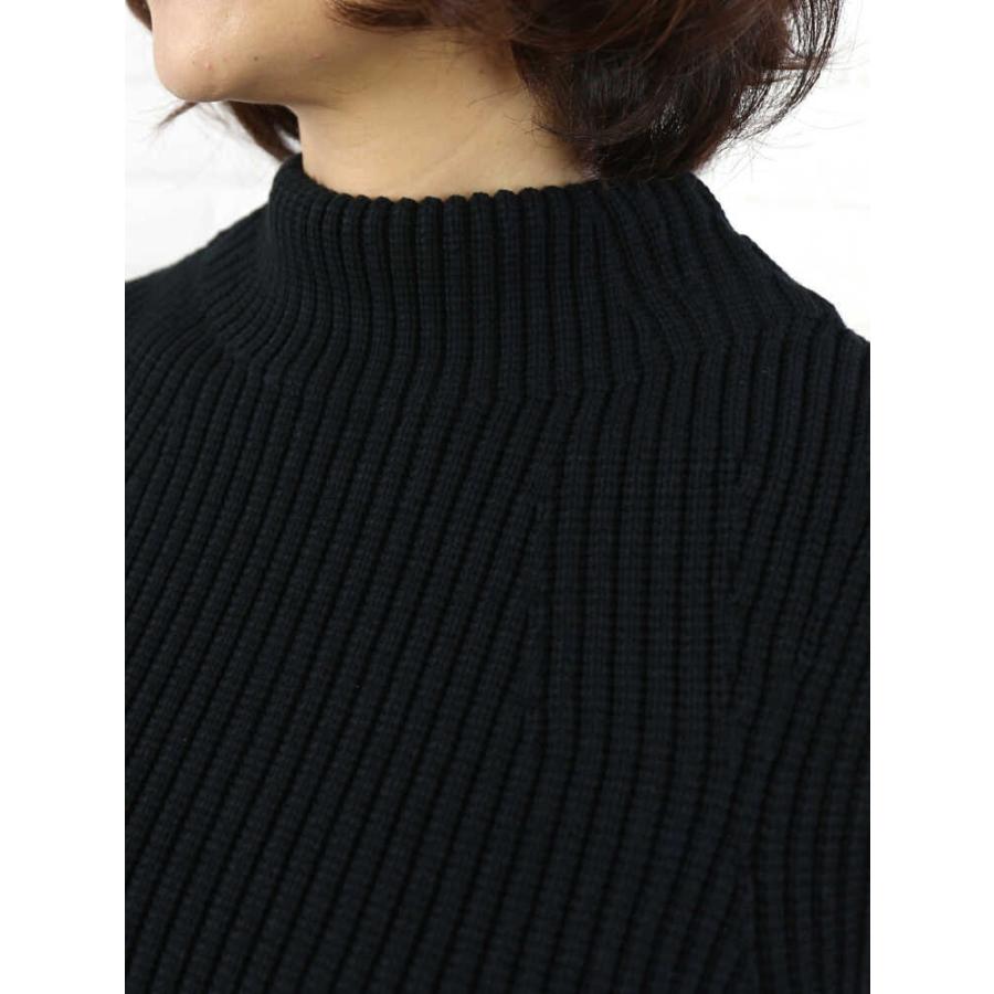 SACRA(サクラ)綿ナイロン リブニット ボトルネック ノースリーブ  