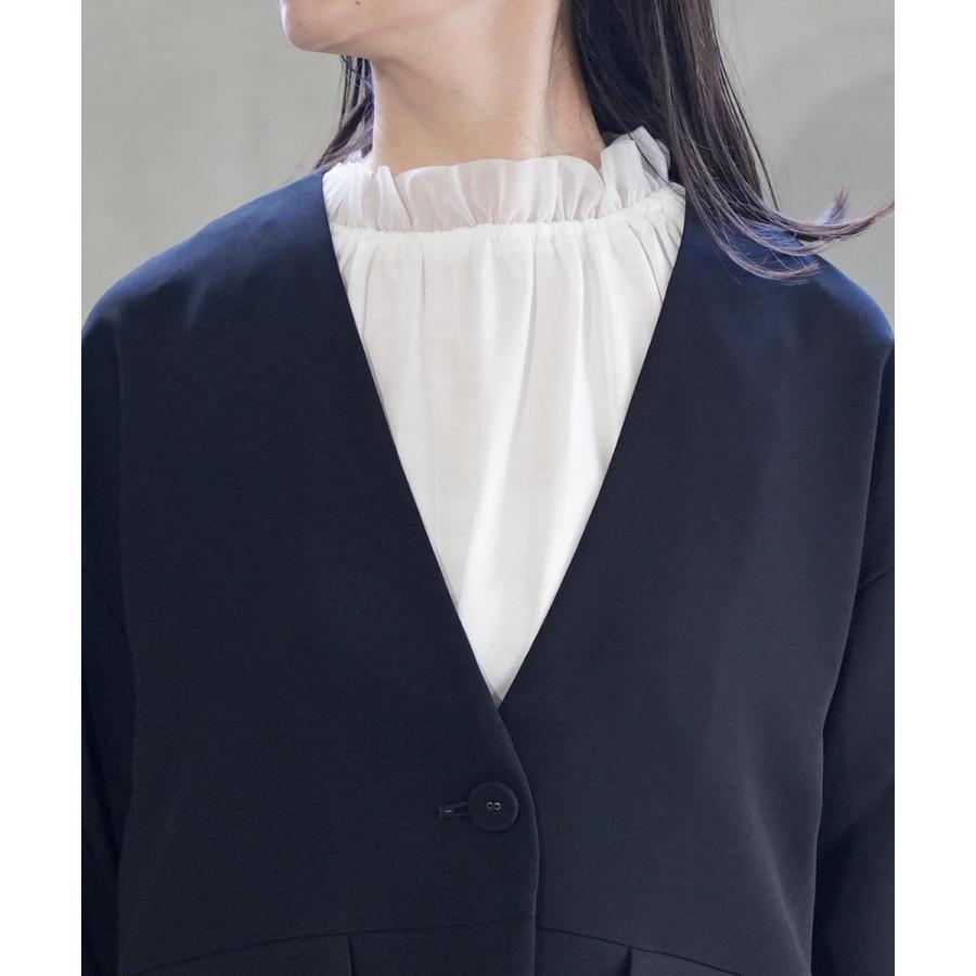 tumugu　ツムグ　ワイド　ショートコート　アウター　ノーカラージャケット 楽天市場】[TB21440]tumugu(ツムグ) ソアパールコンパクト ノーカラー