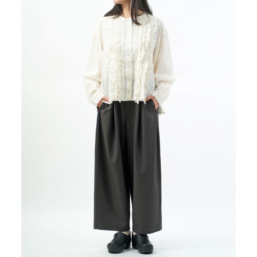 ツムグ ストライプフリンジドビーブラウス tumugu レディース 国内正規
