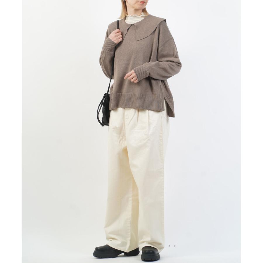 ツムグ ランダムリブニット衿付きプルオーバー tumugu レディース 国内