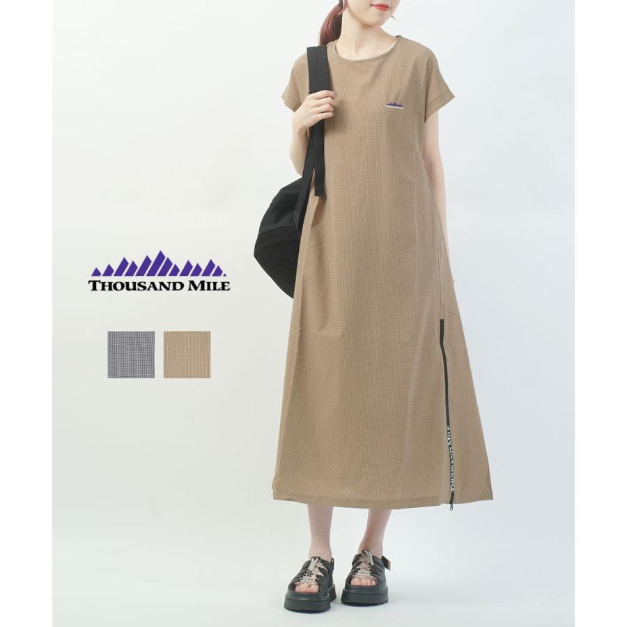 美品✨ドゥロワー　SUMMER1 チェックフレンチスリーブワンピース　2024 サウザンドマイル フレンチスリーブワンピース チェック THOUSAND MILE