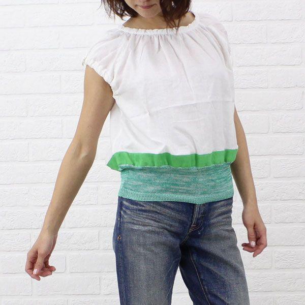 THIBAULT VAN DER STRAETE(ティボー・ヴァンデル・ストラート) リネン異素材切替 半袖 ギャザーブラウス・TPSS-1401    レディース 女性 誕生日プレゼント ギフト 正規品 新品 THIBAULT VAN DER STRAETE（ティボーヴァンダルストラット） THIBAULT