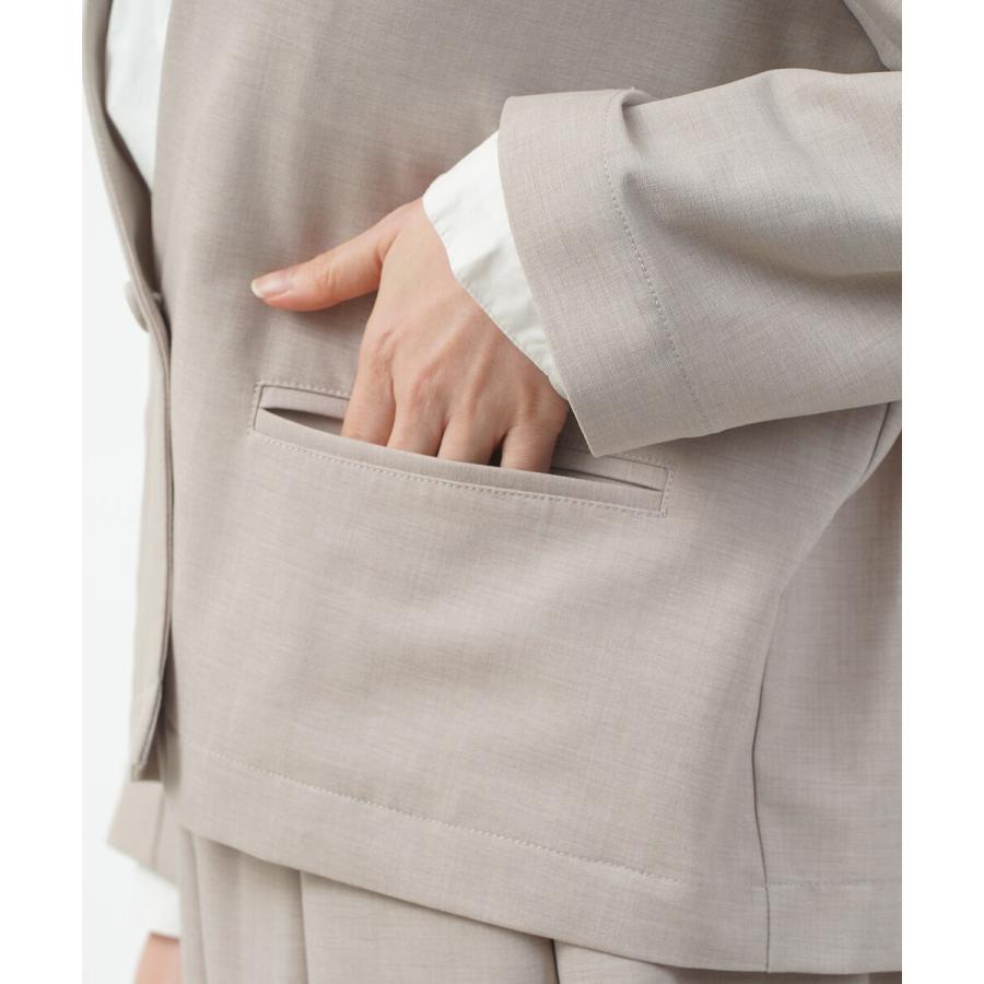 アンサンク Tropical V-neck Jacket un cinq U25-07 国内正規品 2025春夏新作 送料無料 フォーマル オケージョン パーティ お呼ばれ シンプル きれい ジャケット ノーカラー ノーカラージャケット 小柄さん ゆったり 低身長 アンサンク Tropical V-neck Jacket un cinq レディース 国内正規品