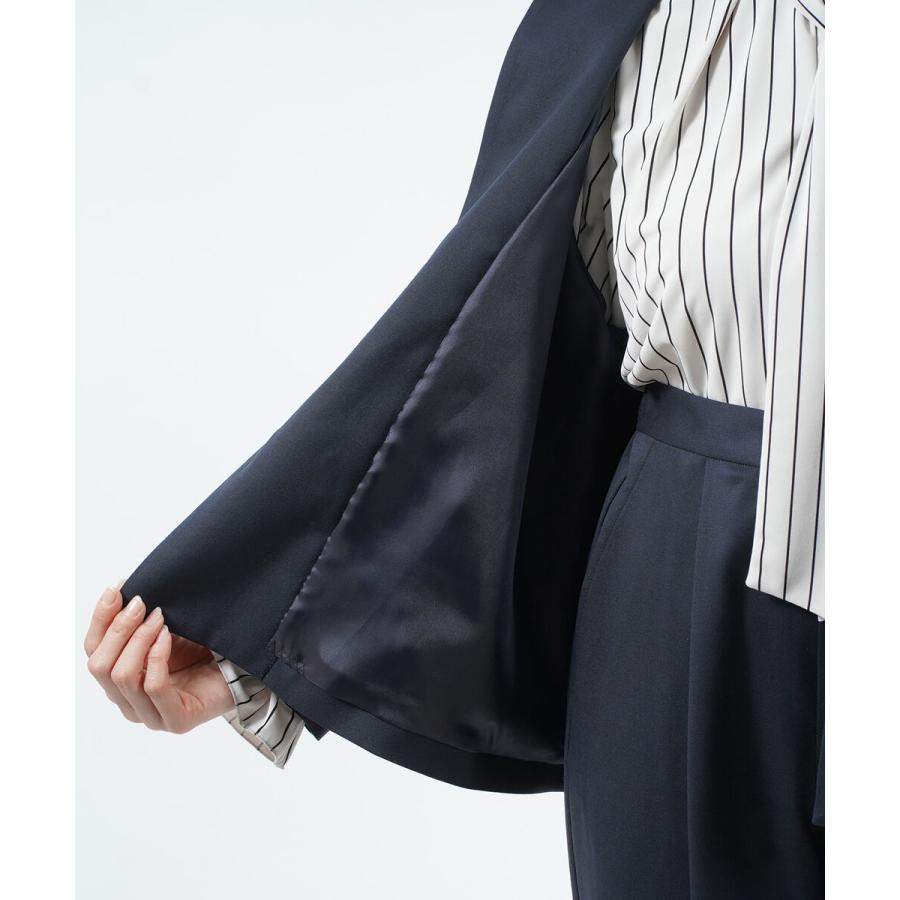 ユティリテ クルーネックジャケット ノーカラージャケット utilite