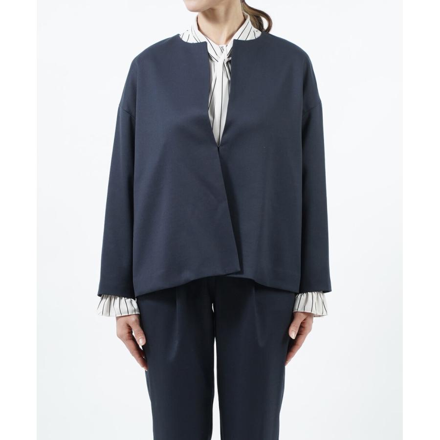 ユティリテ クルーネックジャケット ノーカラージャケット utilite