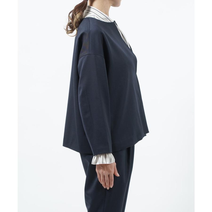 ユティリテ クルーネックジャケット ノーカラージャケット utilite