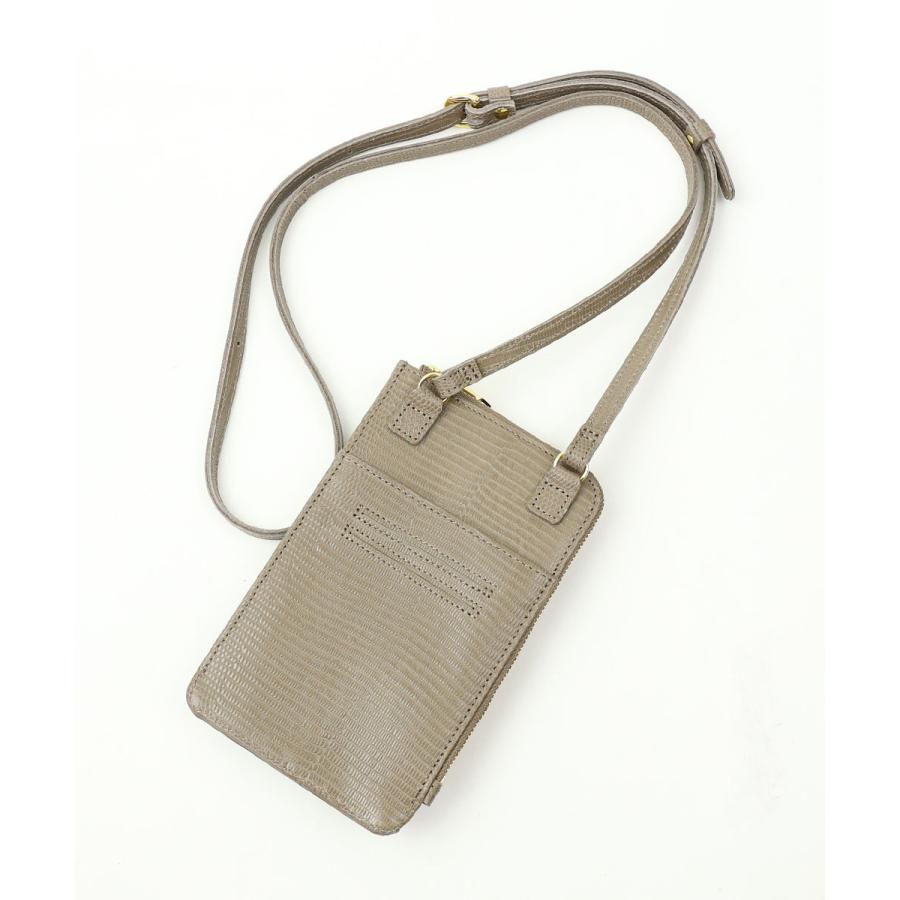 VIOLAd'ORO（ヴィオラドーロ） リザード型押しレザー スマホショルダー