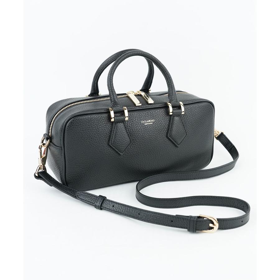 VIOLAd'ORO ヴィオラドーロ ADRIA アドリア 2WAYハンドバッグ VIOLAd'ORO（ヴィオラドーロ） ADRIA 型押しシュリンクレザー横長