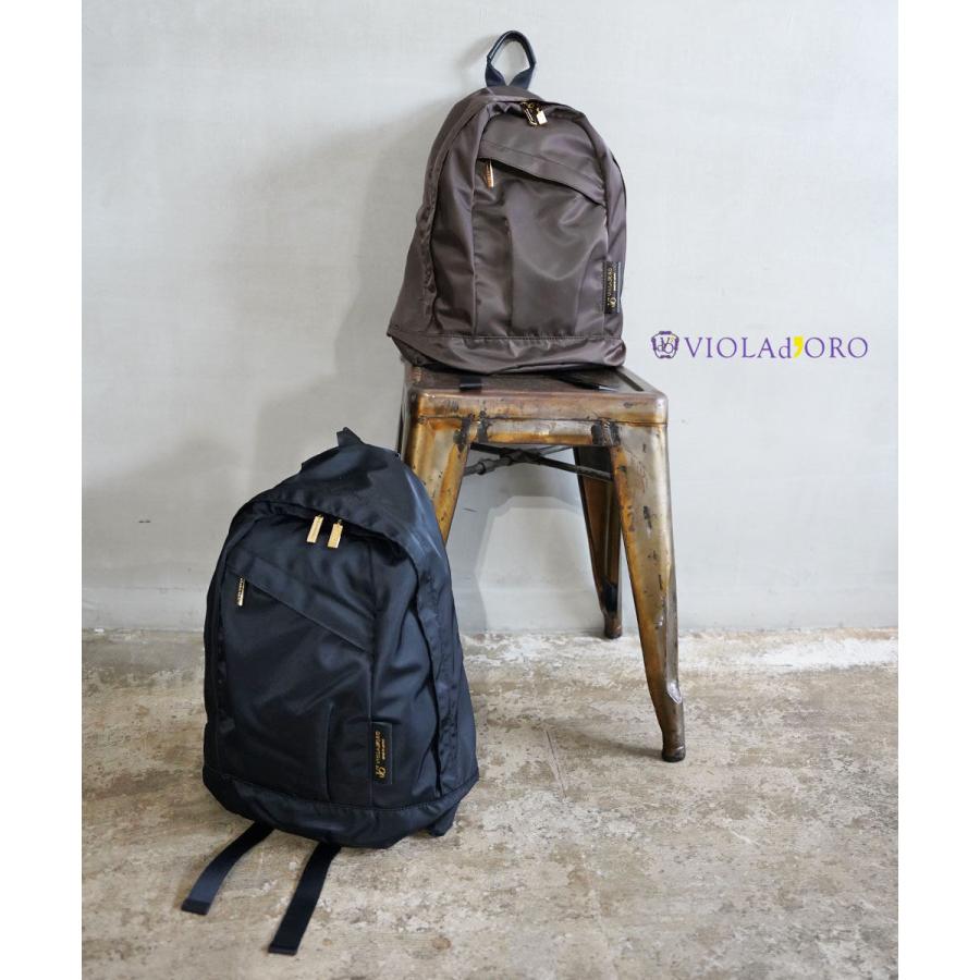 【VIOLAd’ORO / ヴィオラドーロ】 ナイロンバックパック　ブラック VIOLAd'ORO（ヴィオラドーロ） ナイロンバッグパック GINO VIOLAd'ORO