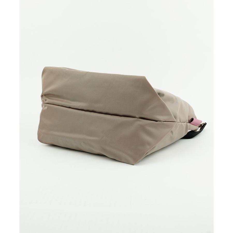 VIOLAd’ORO / BIANCA ノットハンドル ナイロントート S/--/BEG/無地// VIOLAd'ORO（ヴィオラドーロ） BIANCA ノットハンドルナイロントート