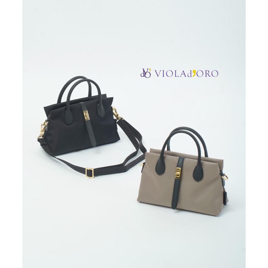 VIOLAd'ORO（ヴィオラドーロ） ターンロック付き ナイロントートバッグ