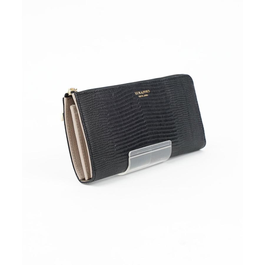 VIOLAd'ORO（ヴィオラドーロ） リザード型押しレザーL字型財布 PORTA