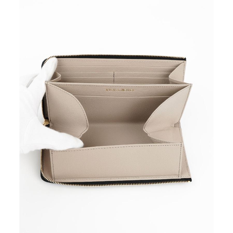 VIOLAd'ORO（ヴィオラドーロ） リザード型押しレザーL字型財布 PORTA