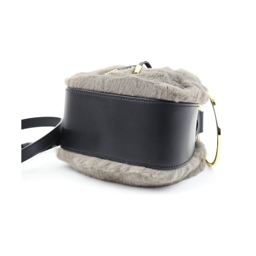 VIOLAd'ORO（ヴィオラドーロ） ミニ巾着バッグ ファーバッグ