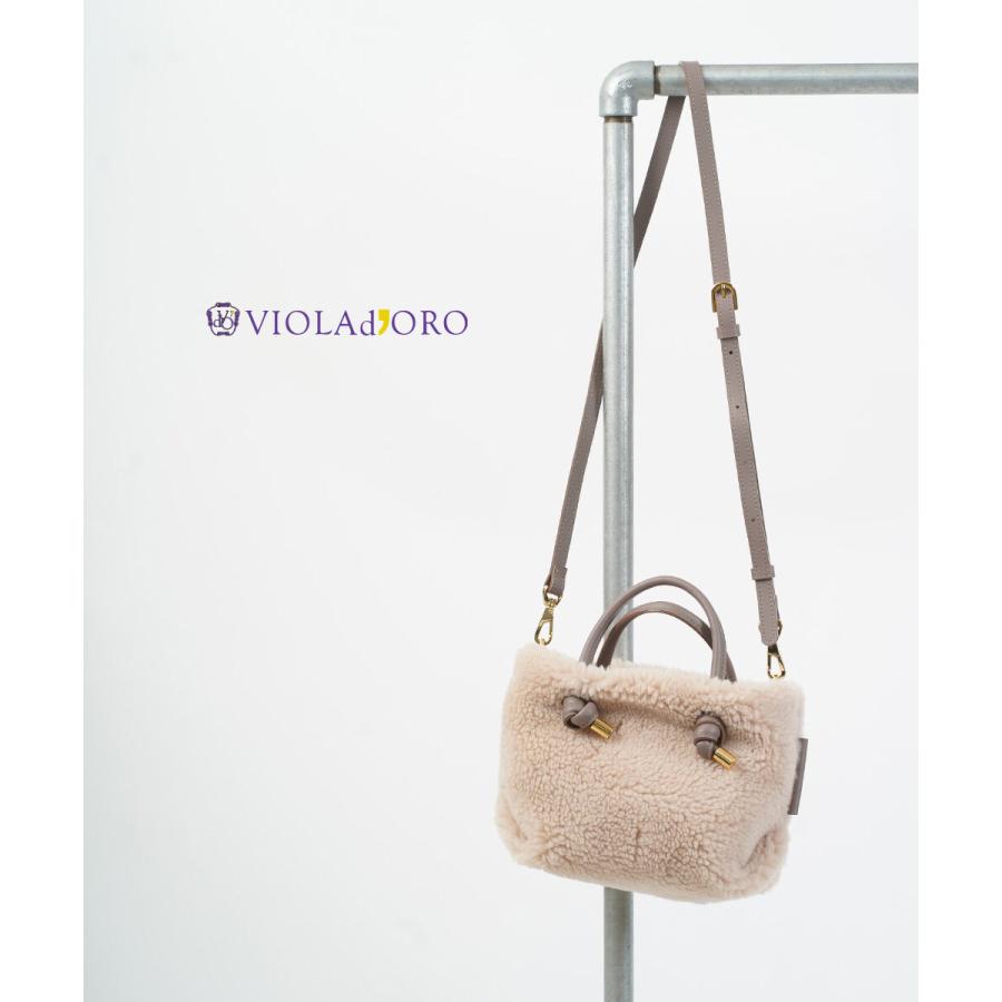 【美品】VIOLAdORO ヴィオラドーロ バッグ ブラウン / 24秋冬 エコムートン ワンショルダー バッグ / ELMO ボア エコファー / ブランド カバン ファッション アイテム【レディース】【中古】 VIOLAd'ORO（ヴィオラドーロ） トートバッグ ELMO エルモ M V-8680