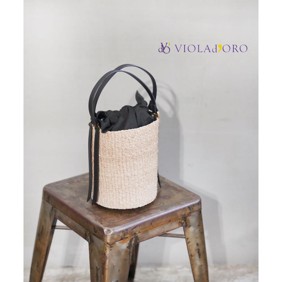 VIOLAd'ORO（ヴィオラドーロ） MIRO アバカ製 バケットバッグ VIOLAd